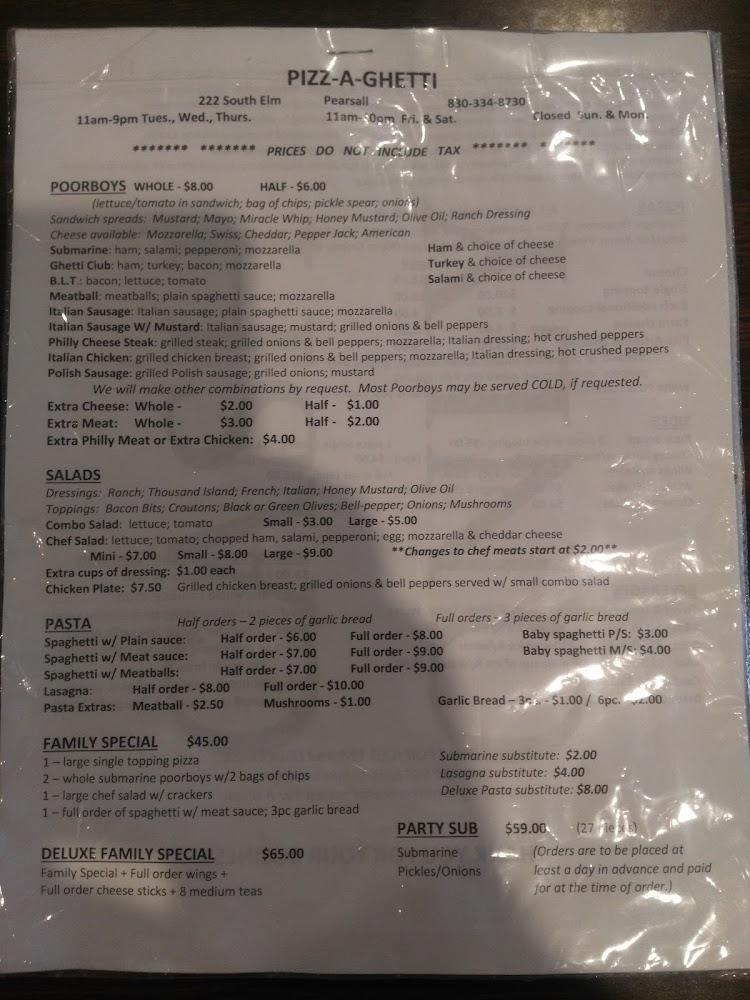Pizz-A-Ghetti Menu image 3