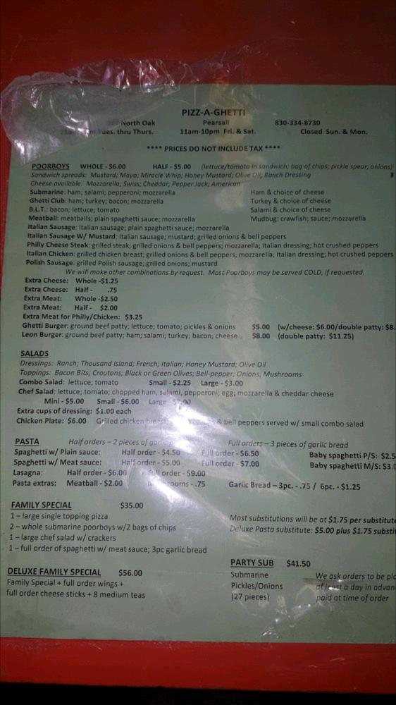 Pizz-A-Ghetti Menu image 4